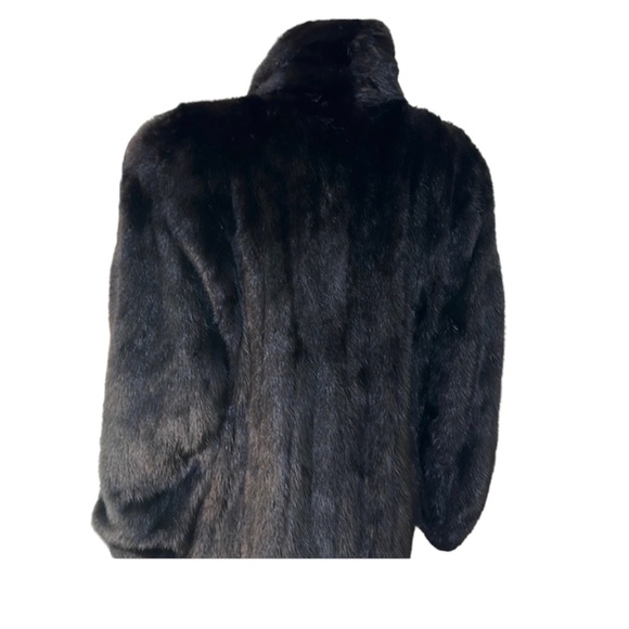 Mink long coat in black, size Small, EUC - Picture 11 of 16